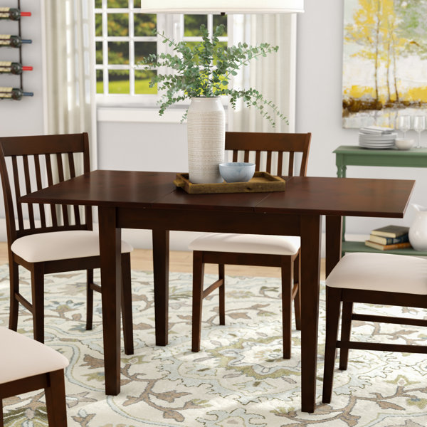 Andover Mills Balfor Butterfly Leaf Rubberwood Solid Wood Dining Table